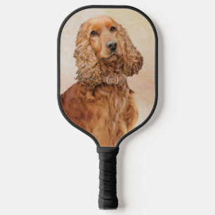 English Cocker Spaniel Painting - Original Dog Art Pickleball Paddle