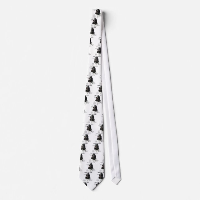 English Cocker Spaniel (parti/b&w) History Design Tie (Front)