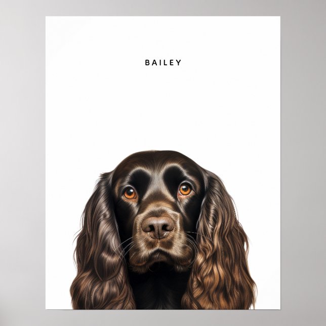English Cocker Spaniel Personalised Print (Front)