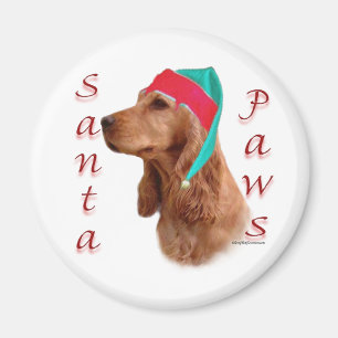 English Cocker Spaniel (red) Santa Paws Magnet