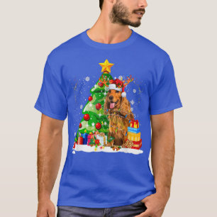 English Cocker Spaniel Reindeer Christmas Lights D T-Shirt