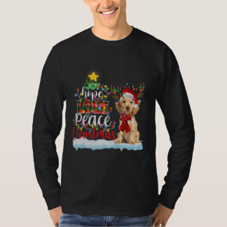 English Cocker Spaniel Santa Hat Christmas Light T-Shirt