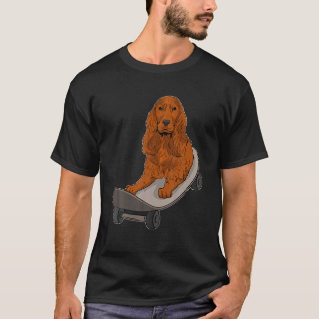 English Cocker Spaniel Skateboarding Dog Lovers Fu T-Shirt (Front)