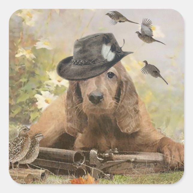 English Cocker Spaniel    Square Sticker (Front)