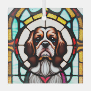 English Cocker Spaniel "Stained Glass"  Glass Tree Decoration