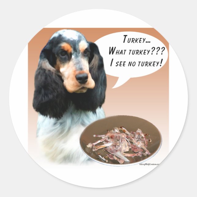 English Cocker Spaniel Turkey Classic Round Sticker (Front)