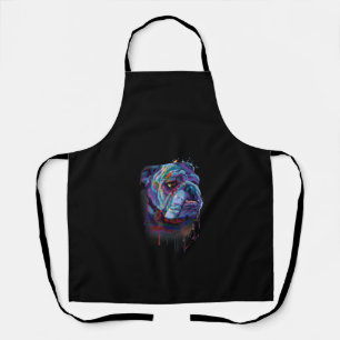 English Colourful Bulldog Gift A English Bulldog Apron