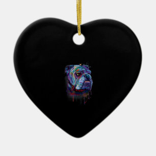 English Colourful Bulldog Gift A English Bulldog Ceramic Ornament