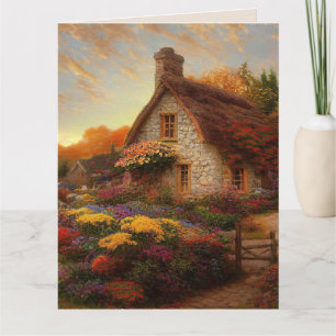 ENGLISH COTTAGE FLORAL GARDEN ART BIRTHDAY CARDS