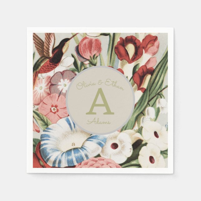 English Cottage Garden  Napkin (Front)