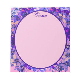 English Cottage Garden Vibrant Floral Notepad