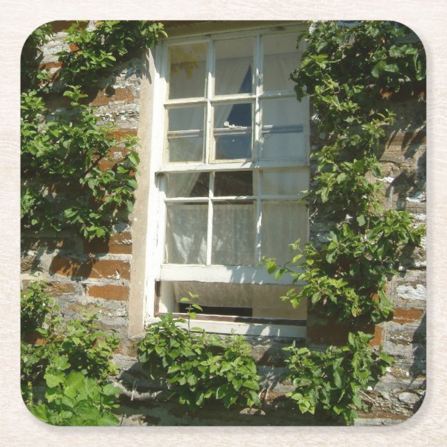 English Cottage I Charming Square Paper Coaster (Front)