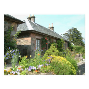 English Cottage II with Flower Garden Photography Photo Print