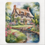 English Cottage Mouse Pad<br><div class="desc">A Watercolour English cottage with garden</div>