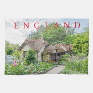English cottage tea towel