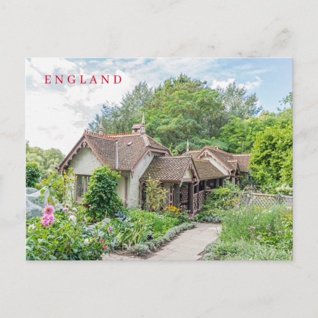 English cottage view postcard (Front)