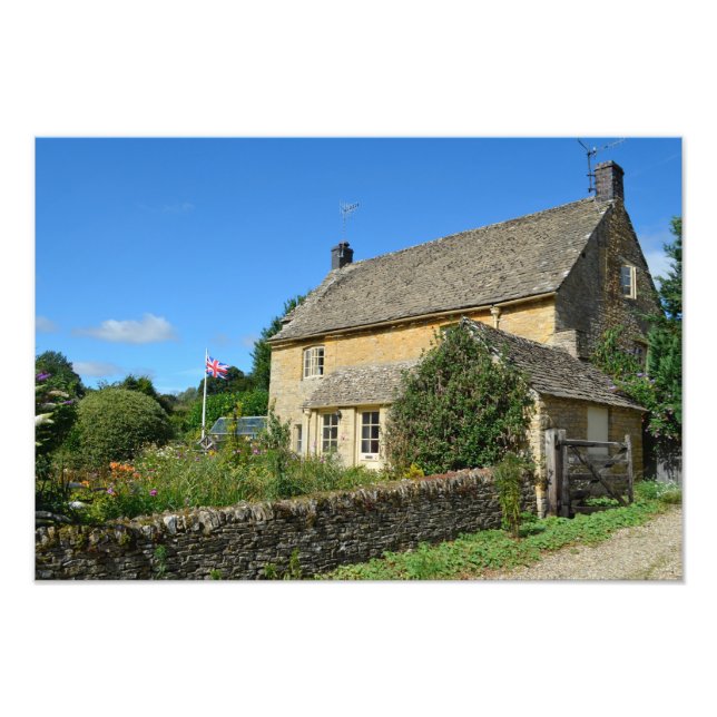 English cottage with garden photo print (Front)