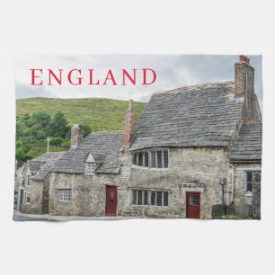 English cottages tea towel
