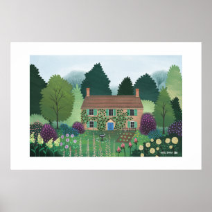 English Country Cottage House Large Print