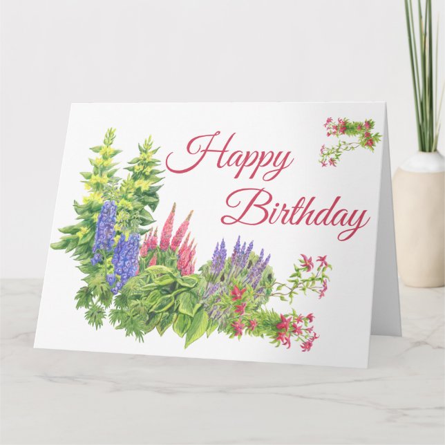 English Country Garden birthday card (Front)
