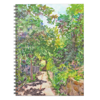 English Country Lane Watercolor Spiral Notebook