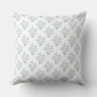English Country Pattern with Forget-Me-Not Flowers Cushion
