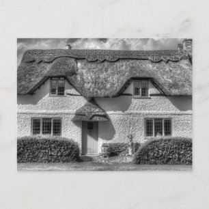 English Country Thatched Cottage Holiday Postcard