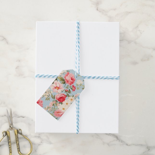 English Countryside Flower Garden Gift Tags (With Twine)