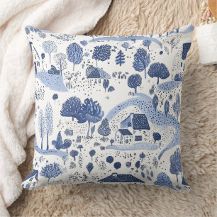English Countryside Toile Pattern Cushion