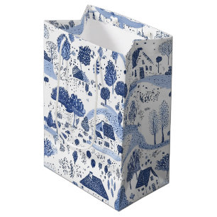 English Countryside Toile Pattern Medium Gift Bag