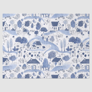 English Countryside Toile Pattern Tissue Paper