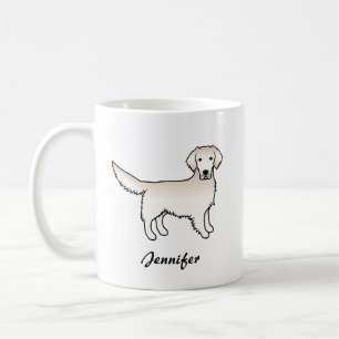 English Cream Golden Retriever Cartoon Dog & Name Coffee Mug
