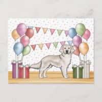 English Cream Golden Retriever Colourful Birthday