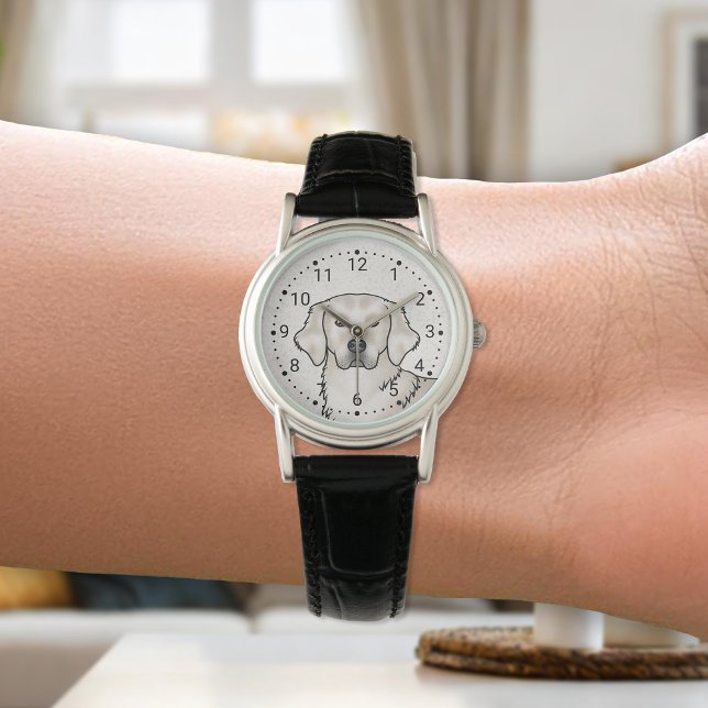 English Cream Golden Retriever Cute Dog Portrait Watch (Creator Uploaded)