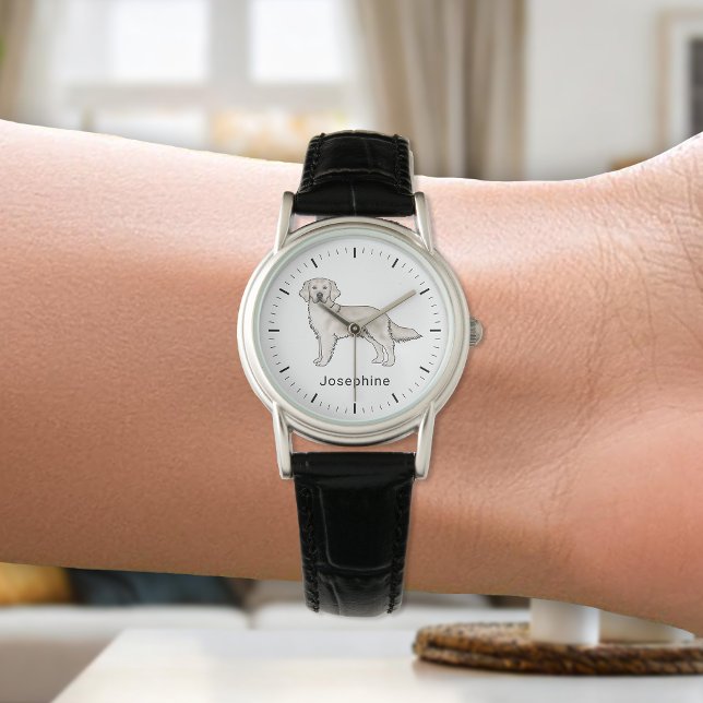 English Cream Golden Retriever Dog And Custom Name Watch (Creator Uploaded)