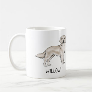 English Cream Golden Retriever Dog Custom Name Coffee Mug