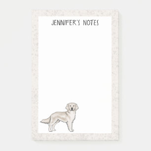 English Cream Golden Retriever Dog Custom Name Post-it Notes