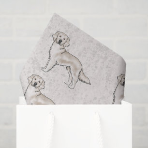 English Cream Golden Retriever Dog Print Pattern Tissue Paper