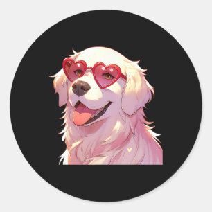 English Cream Golden Retriever Mom Gifts Heart Gle Classic Round Sticker