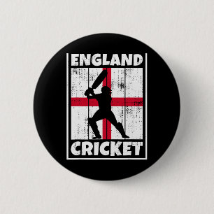 English Cricket Fan Flag Of England Cricket  6 Cm Round Badge