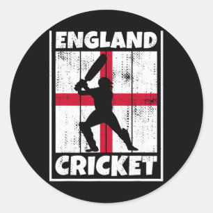 English Cricket Fan Flag Of England Cricket Classic Round Sticker