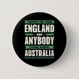 English Cricket Shirt Two Teams Not Australia Funn 6 Cm Round Badge