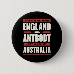 English Cricket Shirt Two Teams Not Australia Funn 6 Cm Round Badge