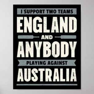 English Cricket Shirt Two Teams Not Australia Funn Poster