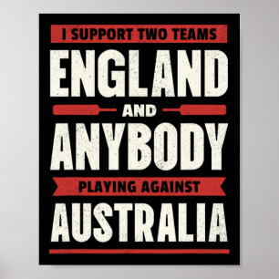 English Cricket Shirt Two Teams Not Australia Funn Poster