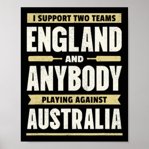 English Cricket Shirt Two Teams Not Australia Funn Poster