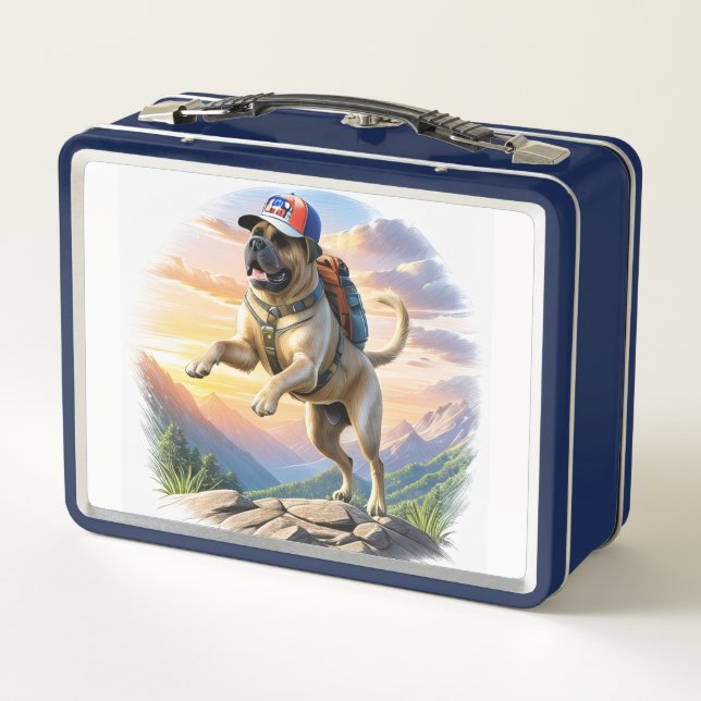 English Dogge Mastiff Mountains Metal Lunch Box (Back)