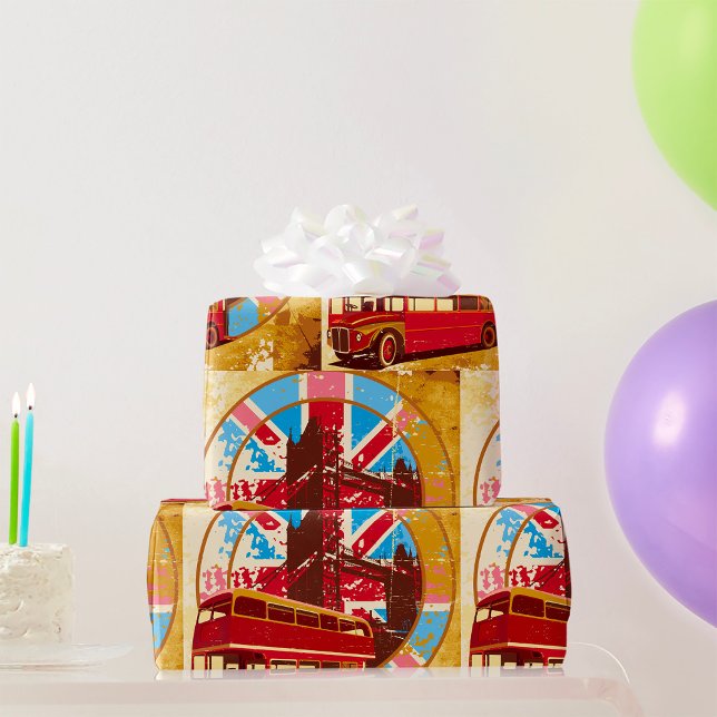 English Double Decker Bus Wrapping Paper (Creator Uploaded)