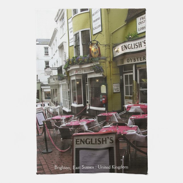 English Eatery Alley, Brighton (UK) Teatowel Tea Towel (Vertical)