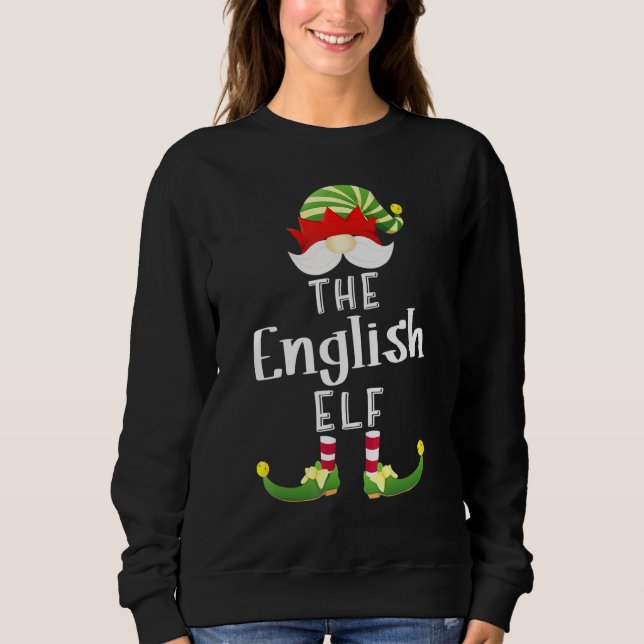 English Elf Group Christmas Pajama Party Sweatshirt (Front)